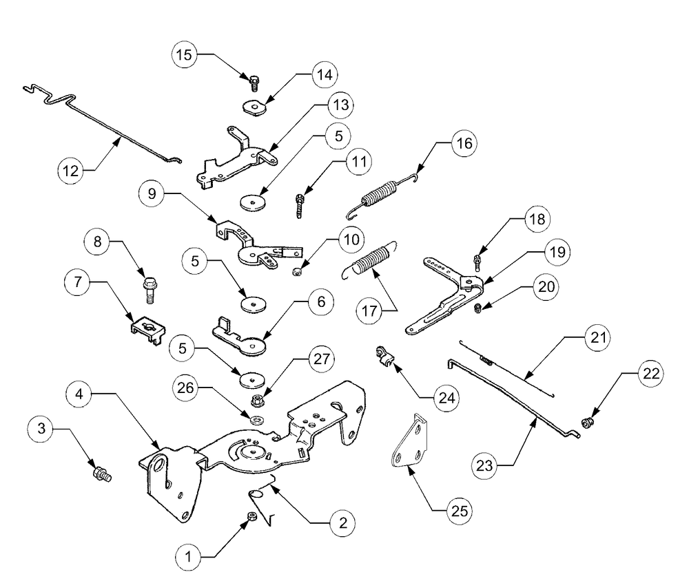 Engine Controls Diagram and Parts List for GT2186-44 13A298L710-13A298L712 Cub Cadet Lawn Tractor